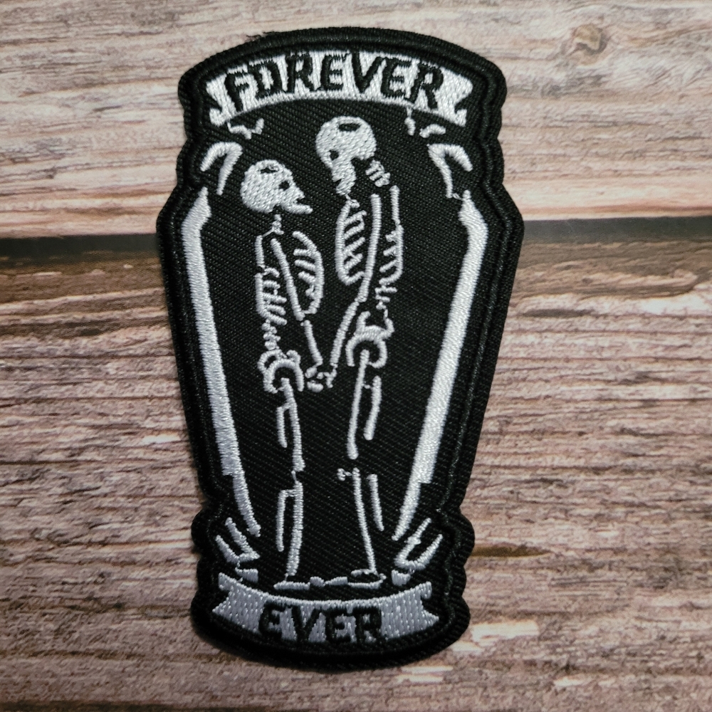 Forever And Ever Emo Skeletons Death Gothic Embroidered Iron on Patch